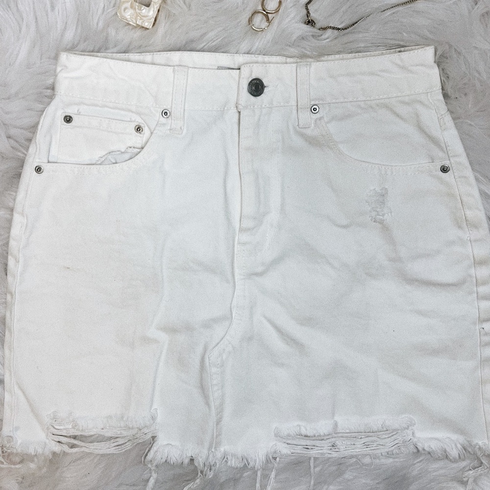 Forever 21 White Denim Skirt
